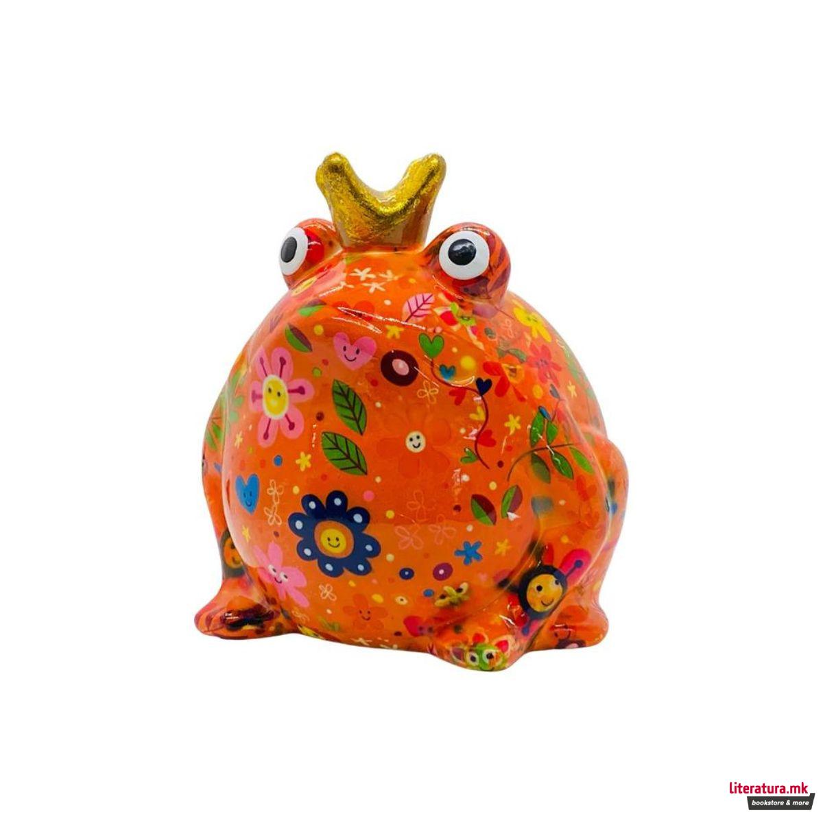 Касичка за пари, Freddy, портокалова со цветчиња, М 