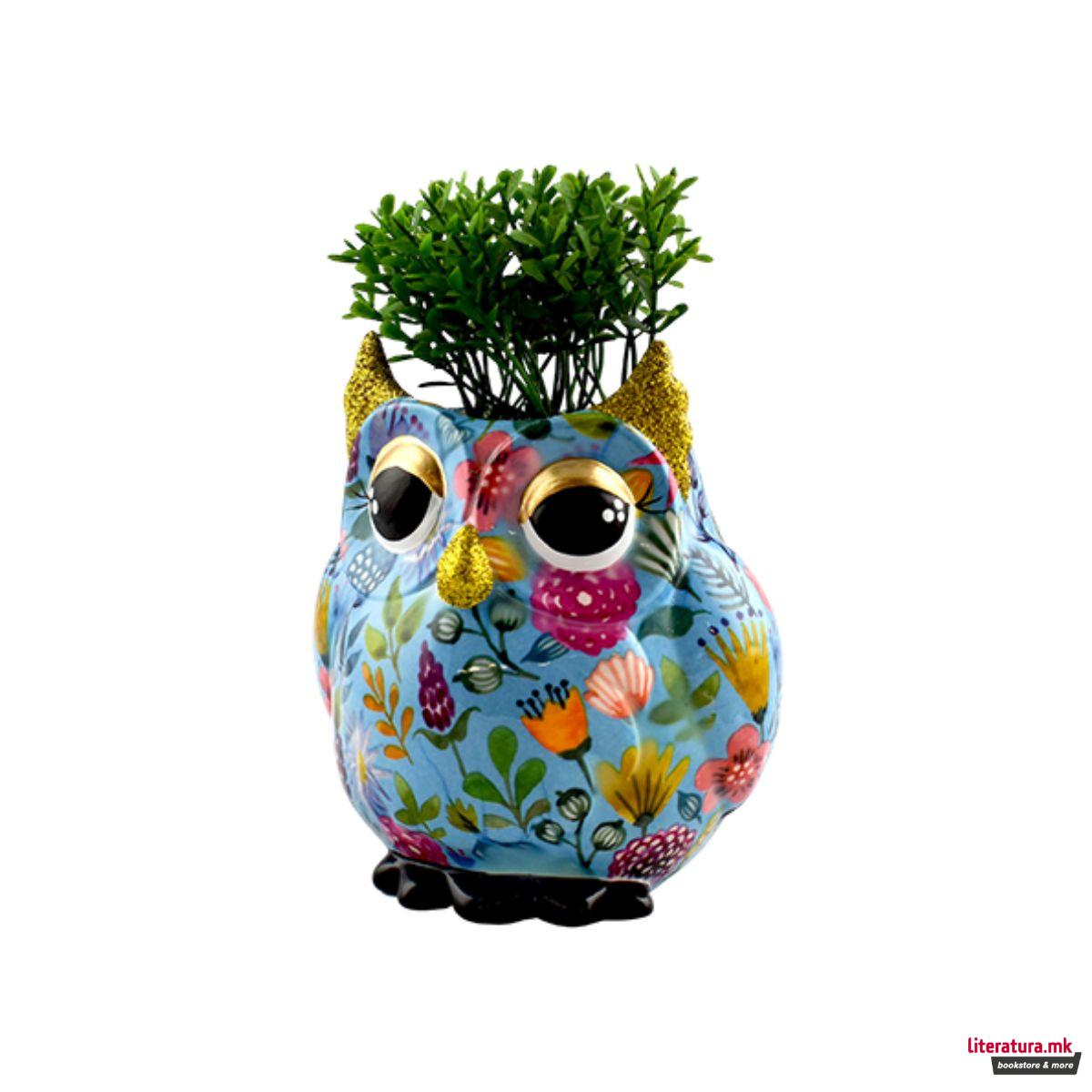 Саксија за цвеќе, Olive, сина со цветчиња, М 