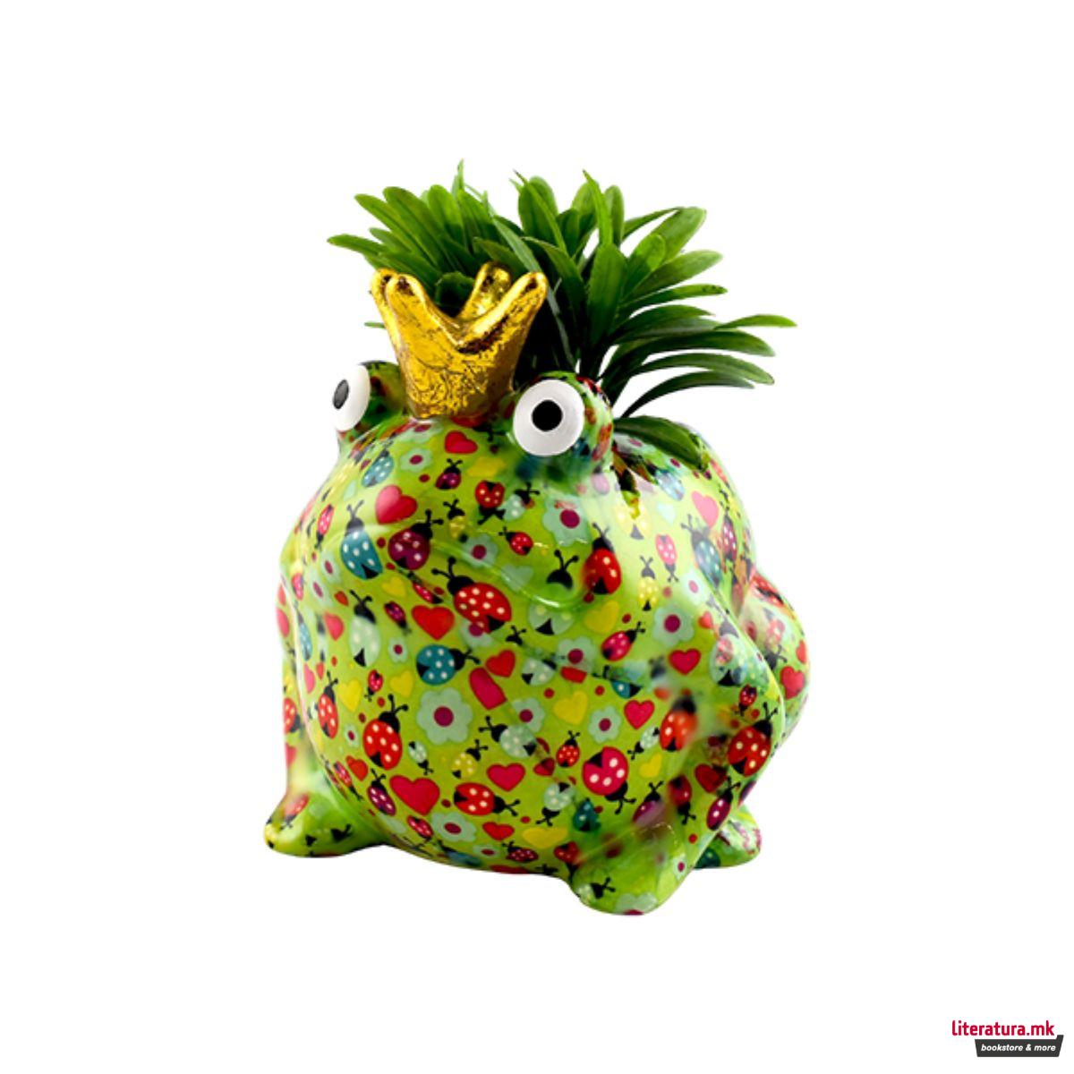 Саксија за цвеќе, Freddy, зелена со бубамари, М