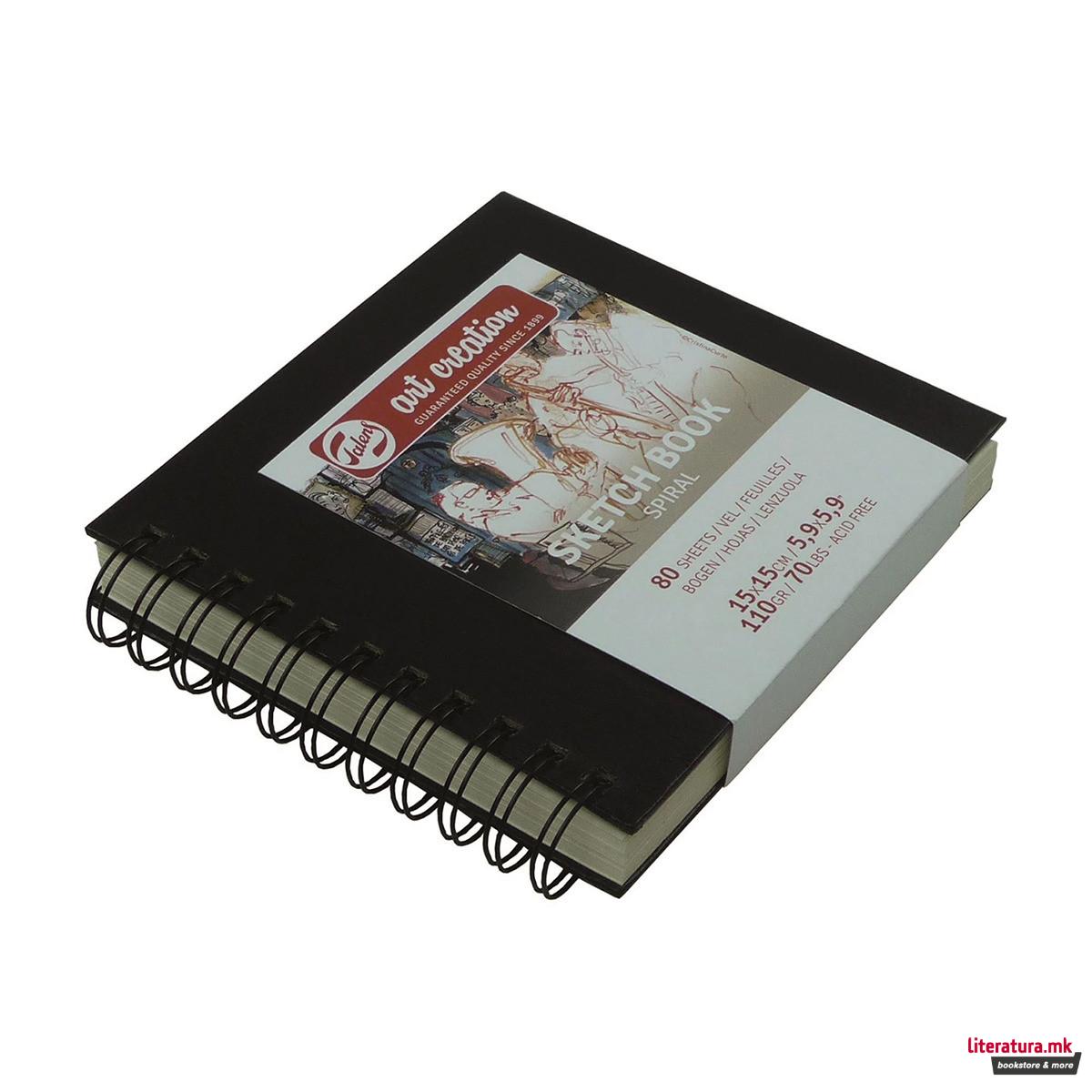 Скицник со спирала, Talens Art Creation, 15 x 15 cm 