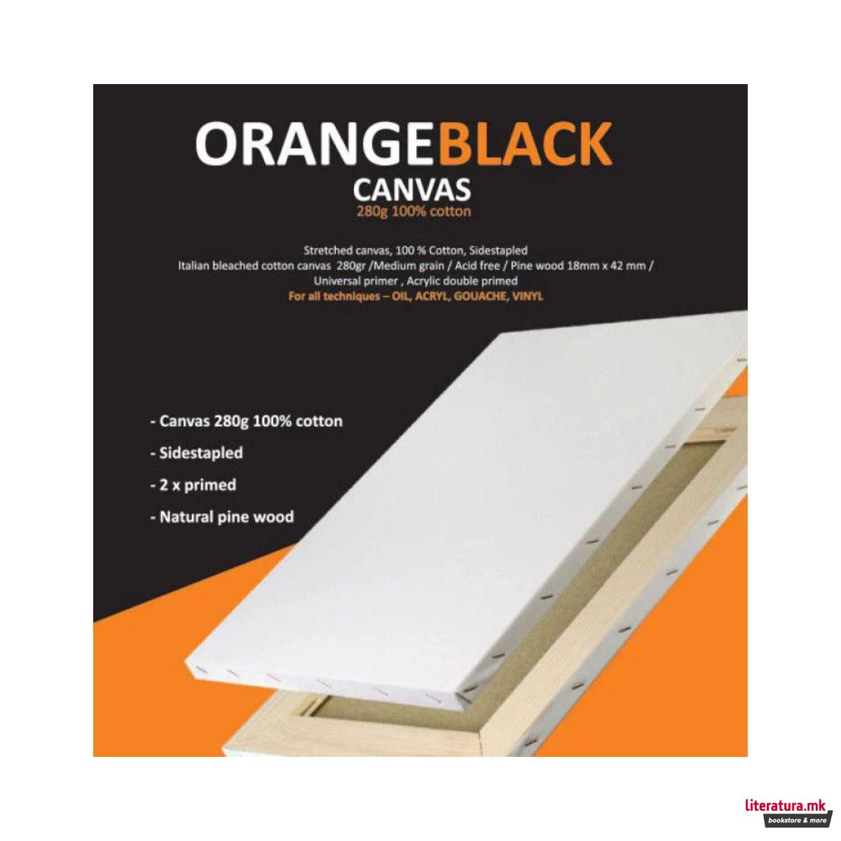 Сликарско платно, CanvArs - OrangeBlack, 20 x 60 cm