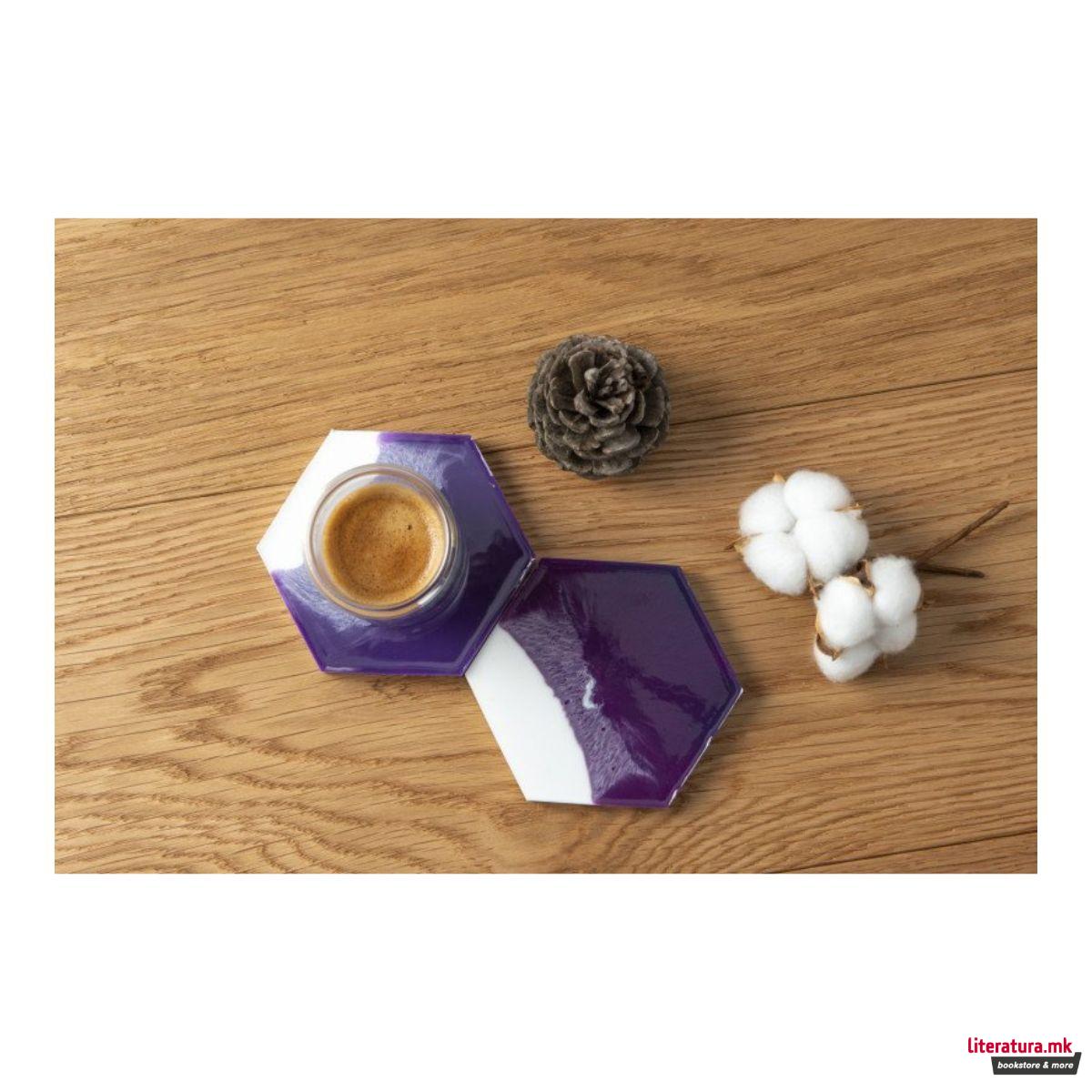 Силиконски модли за изработка на подметачи - шестоаголни, Gedeo, 12 x 12 cm, 1/2 