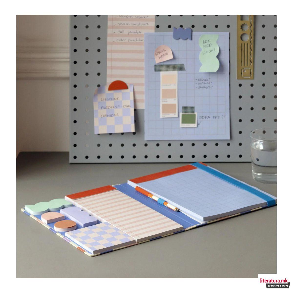 Мемо сет - Нотес со мемо ливчиња и пенкало, Inkerie