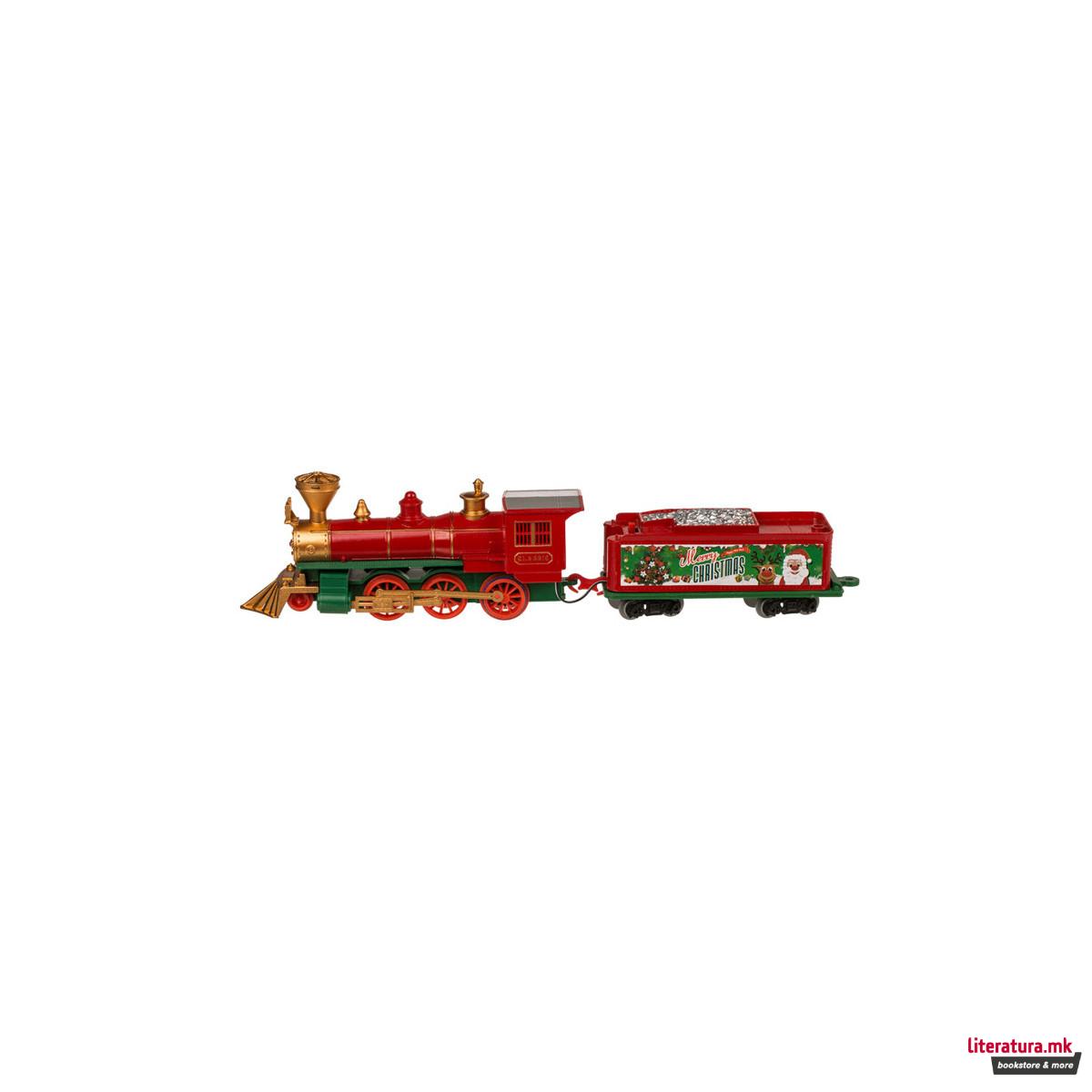 Божиќен воз-играчка + шини, со звук и светла 