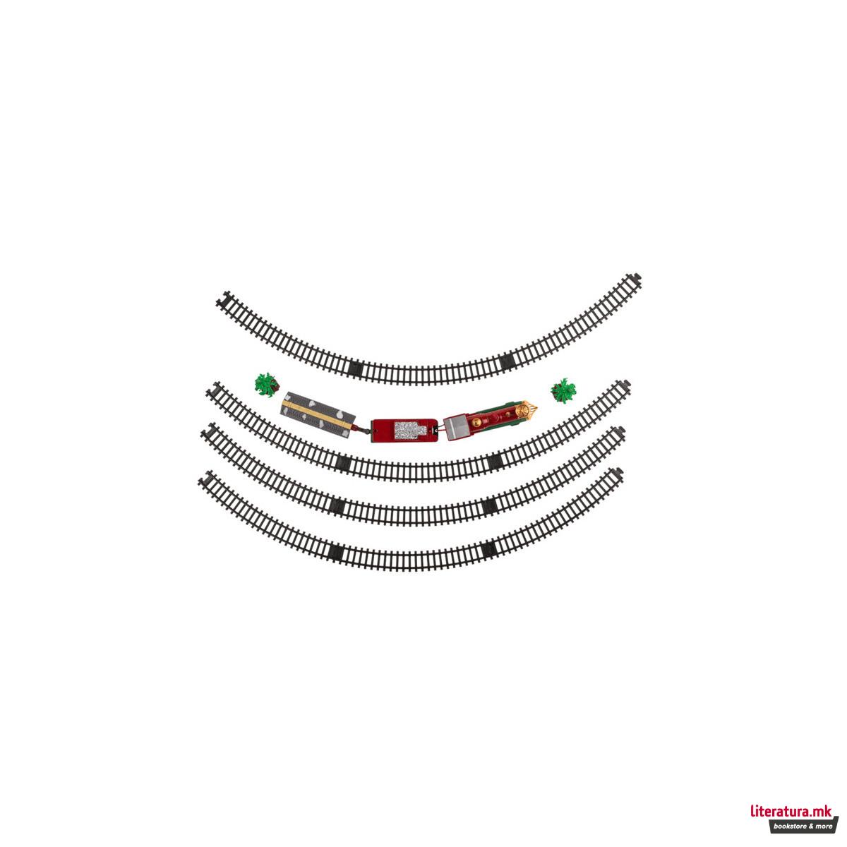 Божиќен воз-играчка + шини, со звук и светла 