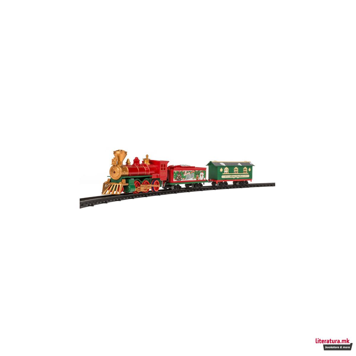 Божиќен воз-играчка + шини, со звук и светла 