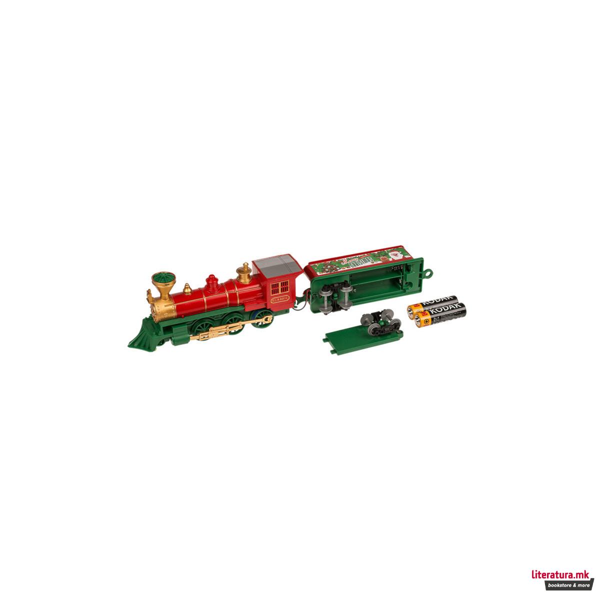 Божиќен воз-играчка + шини, со звук и светла 