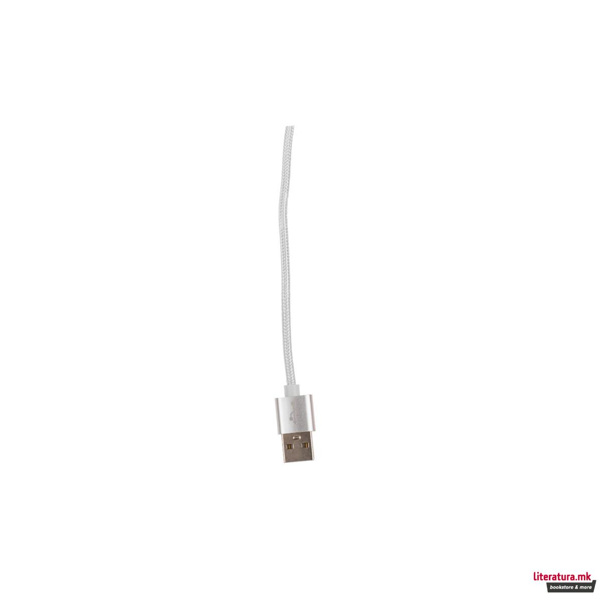 USB кабел за различни уреди - Rainbow (iPhone/Type C/Micro), 1 m, 4 бои 