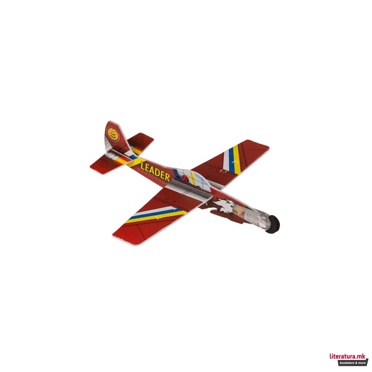 Играчка авионче со ластик за фрлање, 20 цм, 8 дизајни 