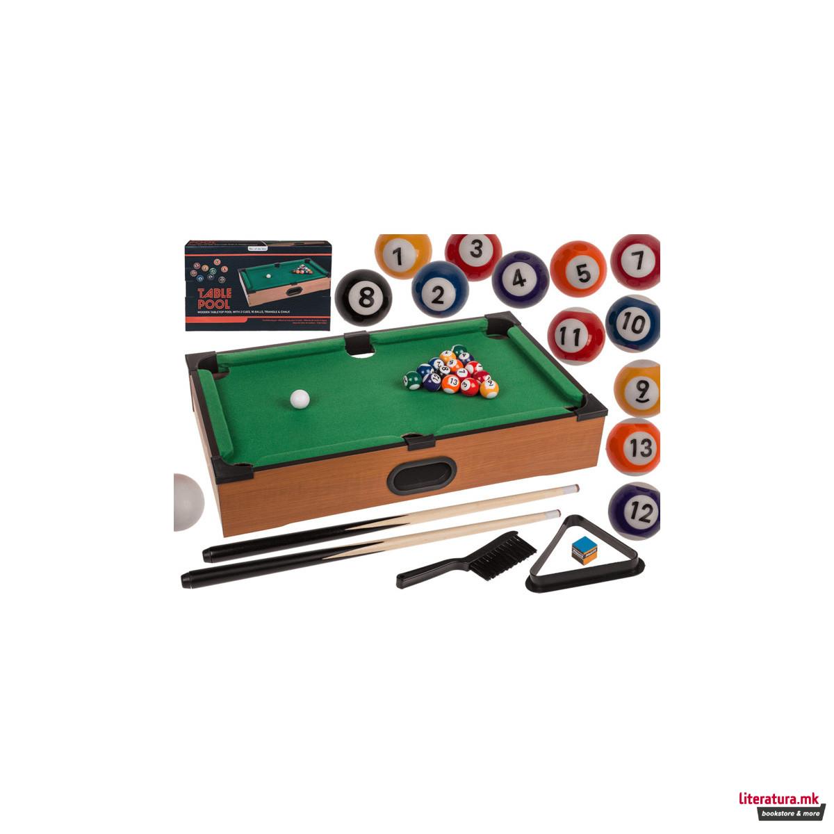 Дрвен сет за билјард за на маса 