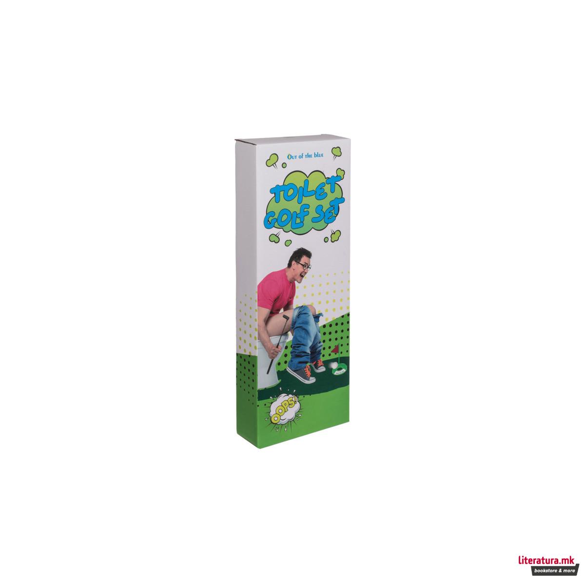 Забавен голф сет за во тоалет 