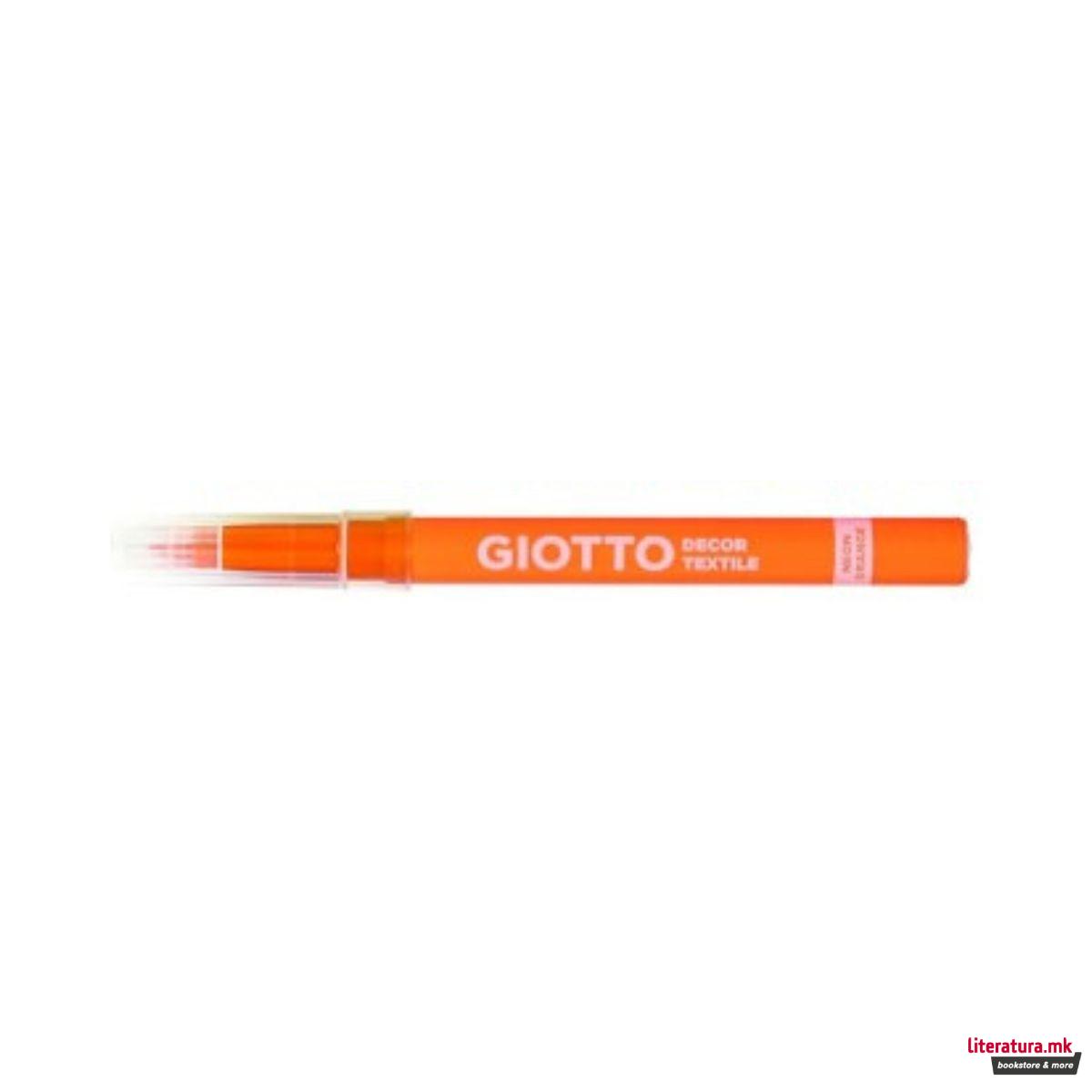 Маркер за текстил, Giotto Decor - неонско портокалов 