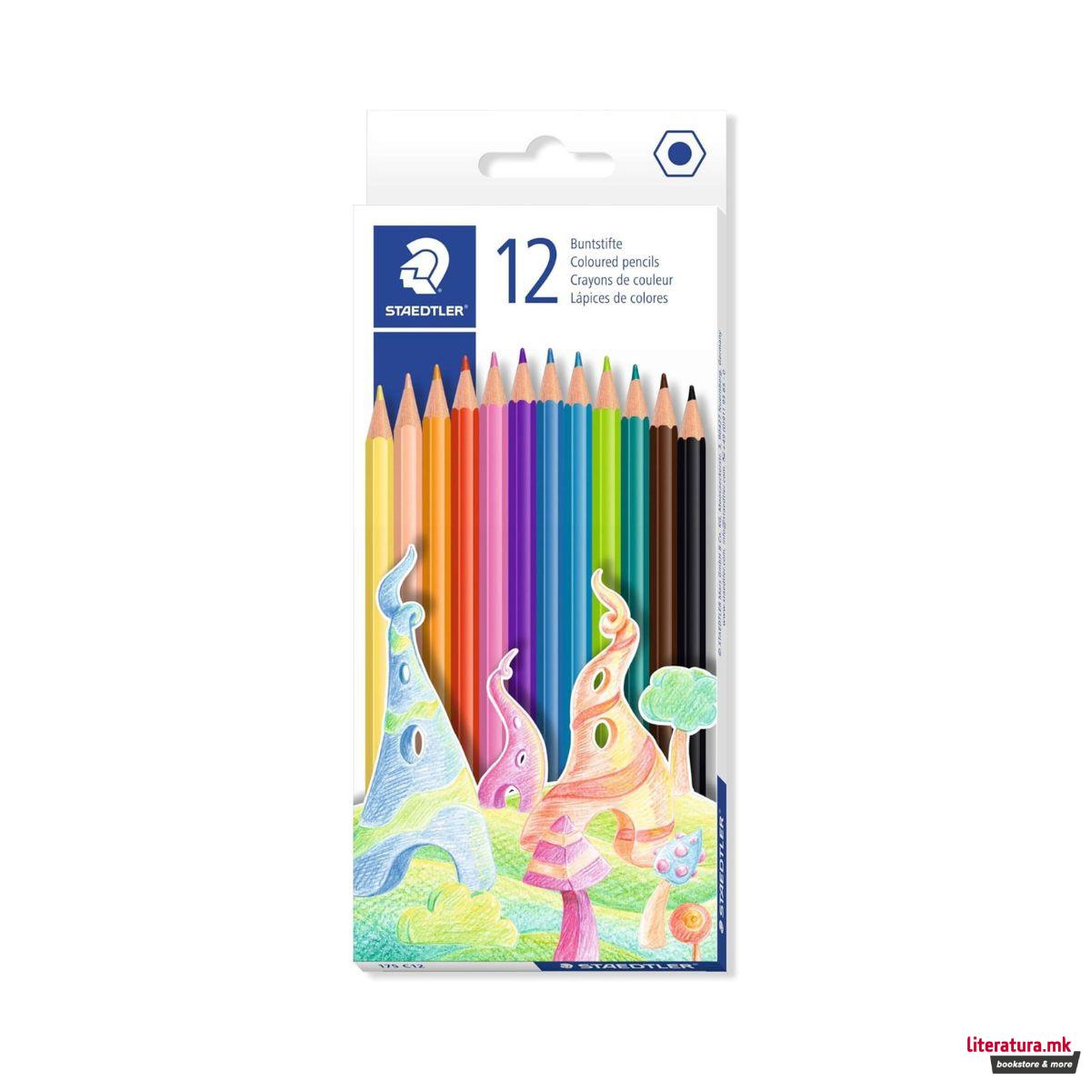 Сет од 12 шестоаголни дрвени боици, STAEDTLER® 175 