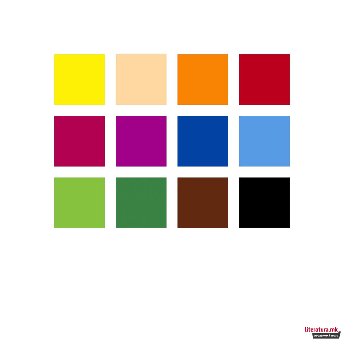 Сет од 12 дрвени акварели + четка, Noris® aquarell 