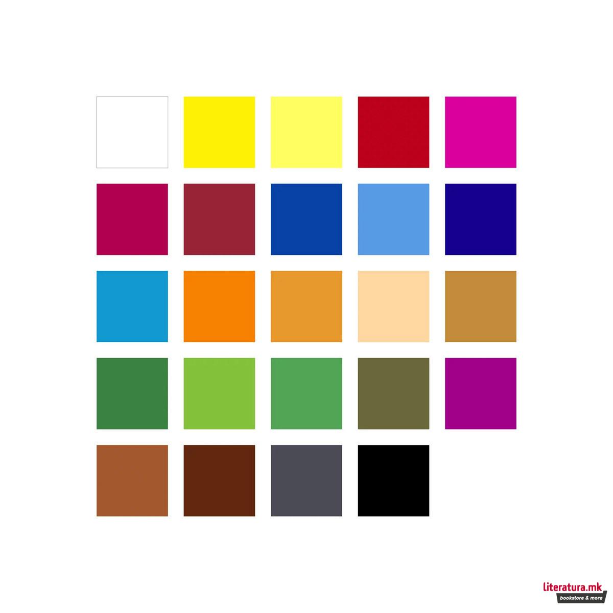 Сет од 24 дрвени акварели + четка, Noris® aquarell 