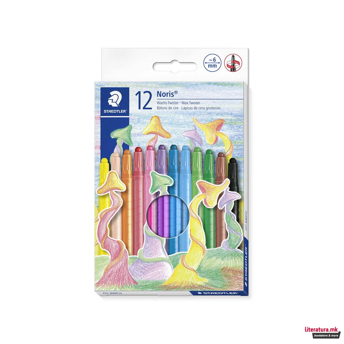 Сет од 12 восочни боици во пластична 'твистер' футрола, Noris® 221 