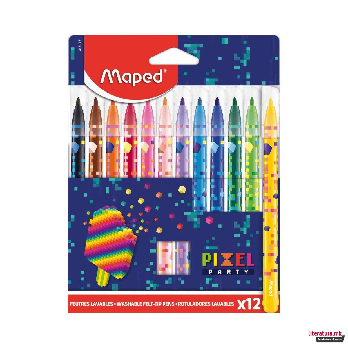 Сет од 12 фломастери, Pixel Party 