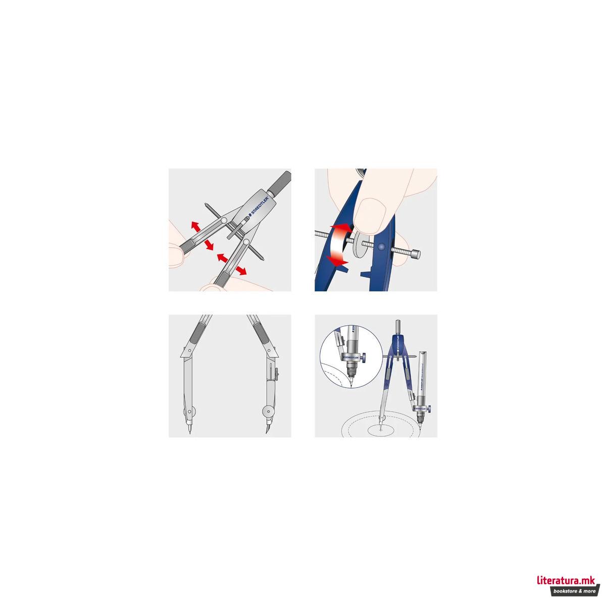 Метален шестар, STAEDTLER® 553 Quick Setting, Ø360mm 