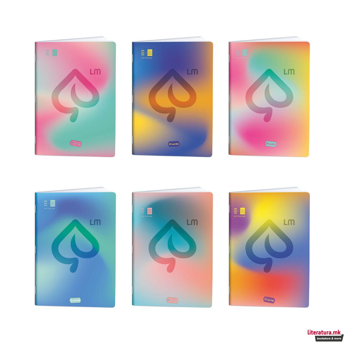 Тетратка, Lipa Mill, Premium - Pastel, A4, линии 