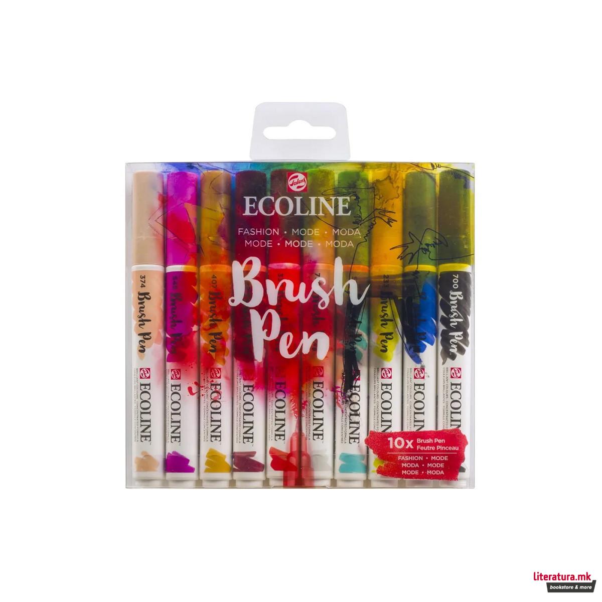 Сет од 10 брашпенс, ECOLINE, Brush Pen, Fashion 
