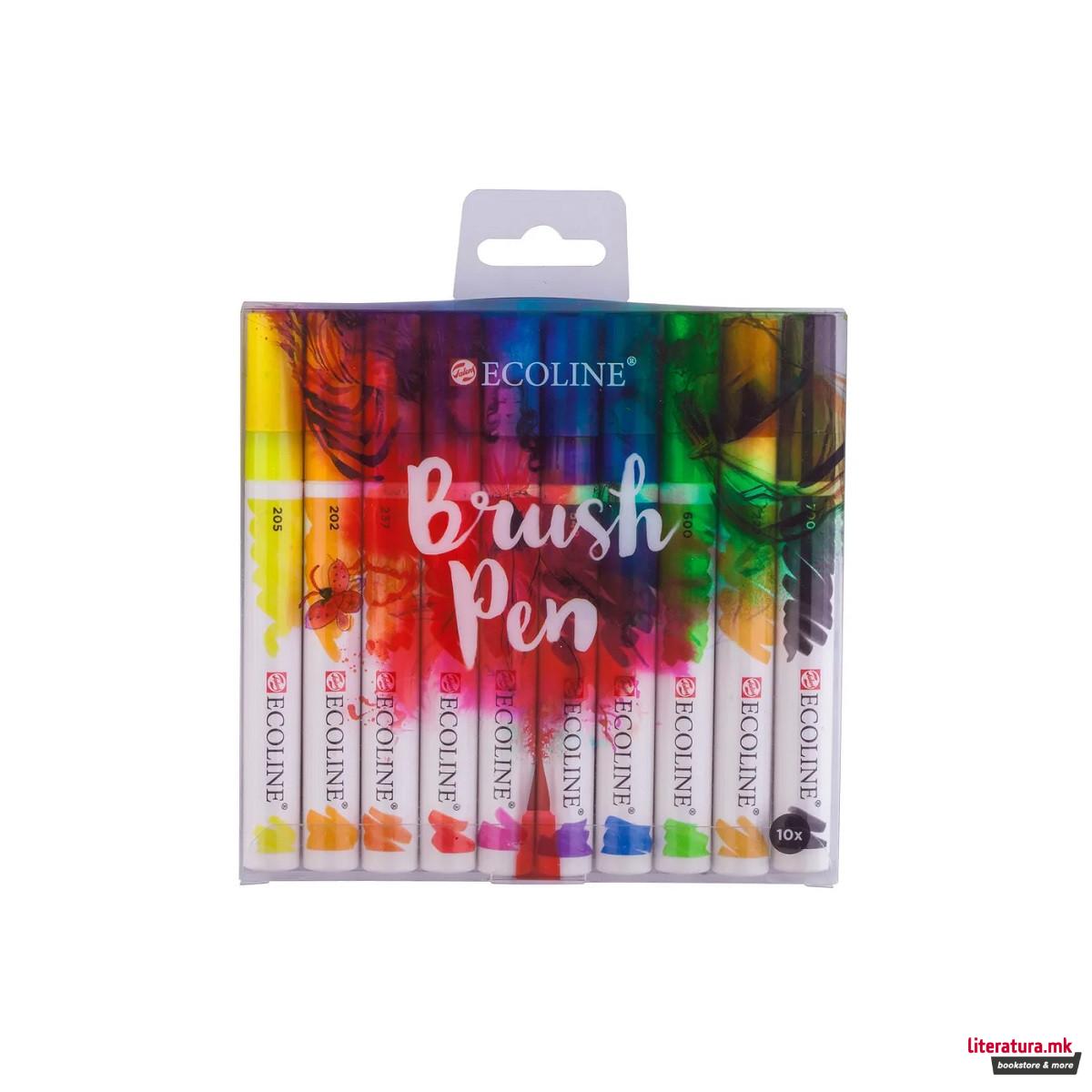 Сет од 10 брашпенс, ECOLINE, Brush Pen 