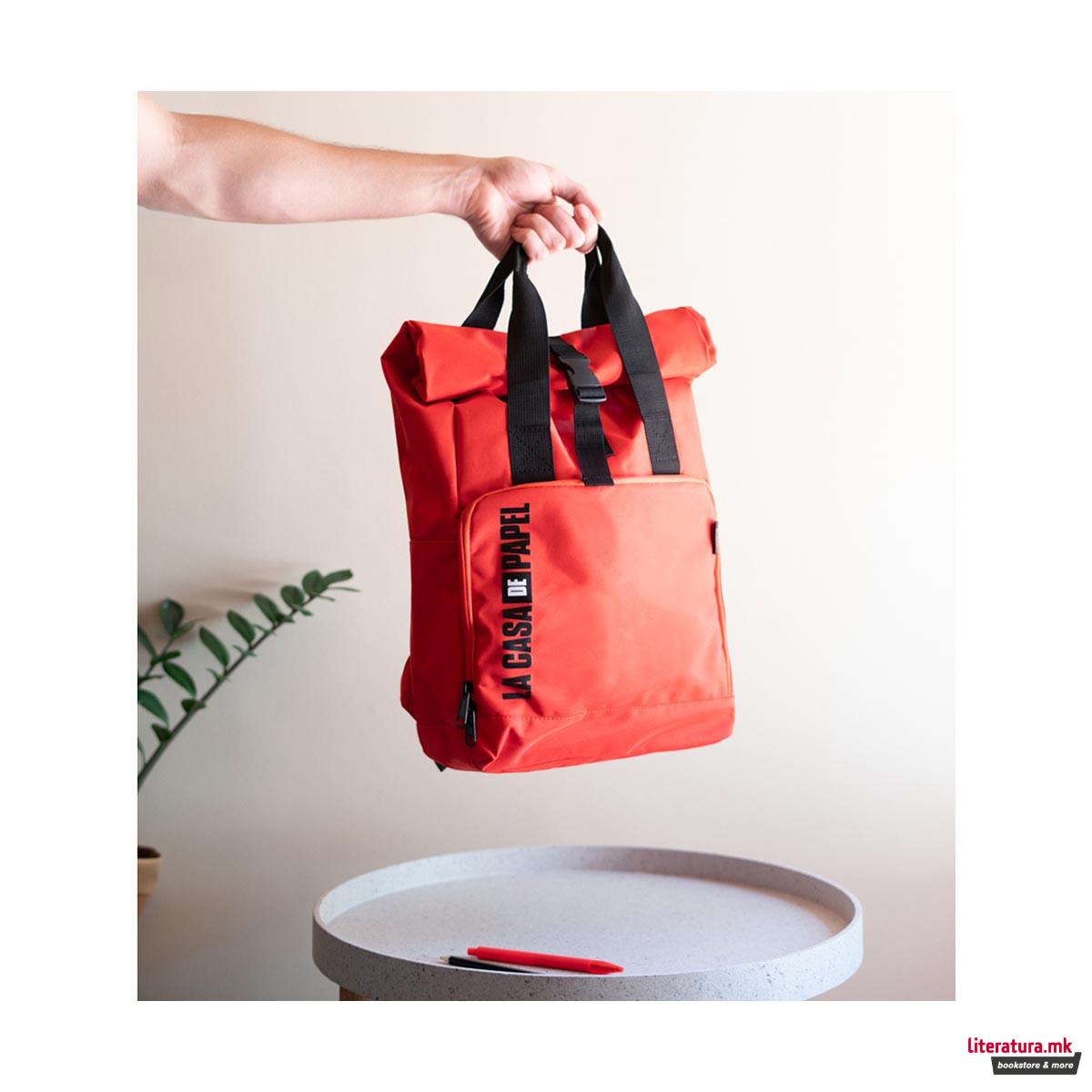 Ранец, La Casa De Papel - Logo, црвен 