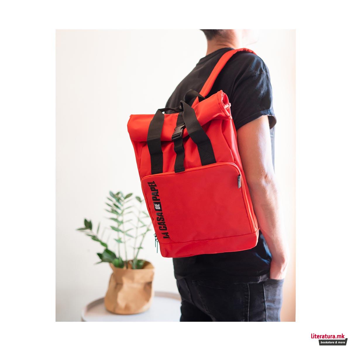 Ранец, La Casa De Papel - Logo, црвен 