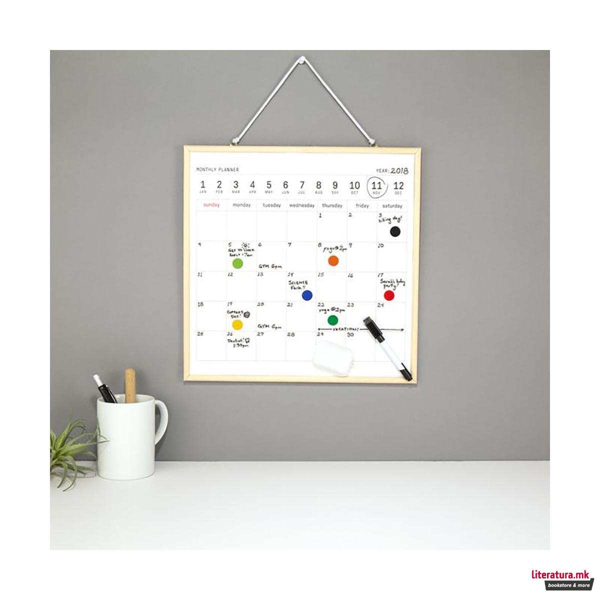 Мемо табла - календар, White Board Calendar 