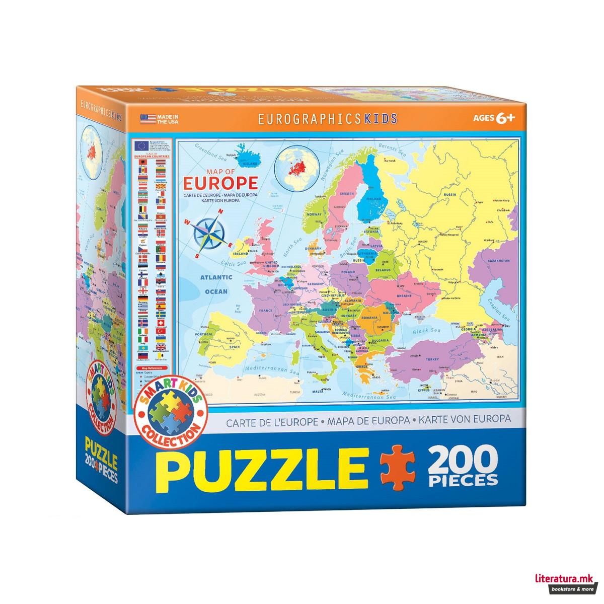 Сложувалка, Map of Europe, 200 парчиња 