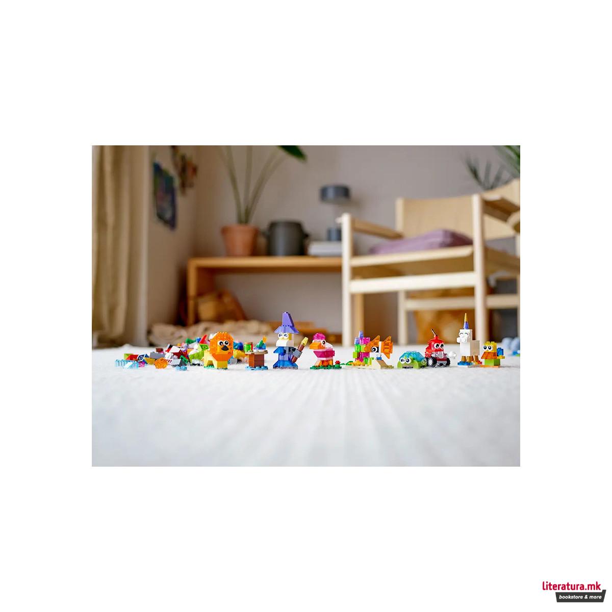 LEGO коцки, Classic, Creative Transparent Bricks 