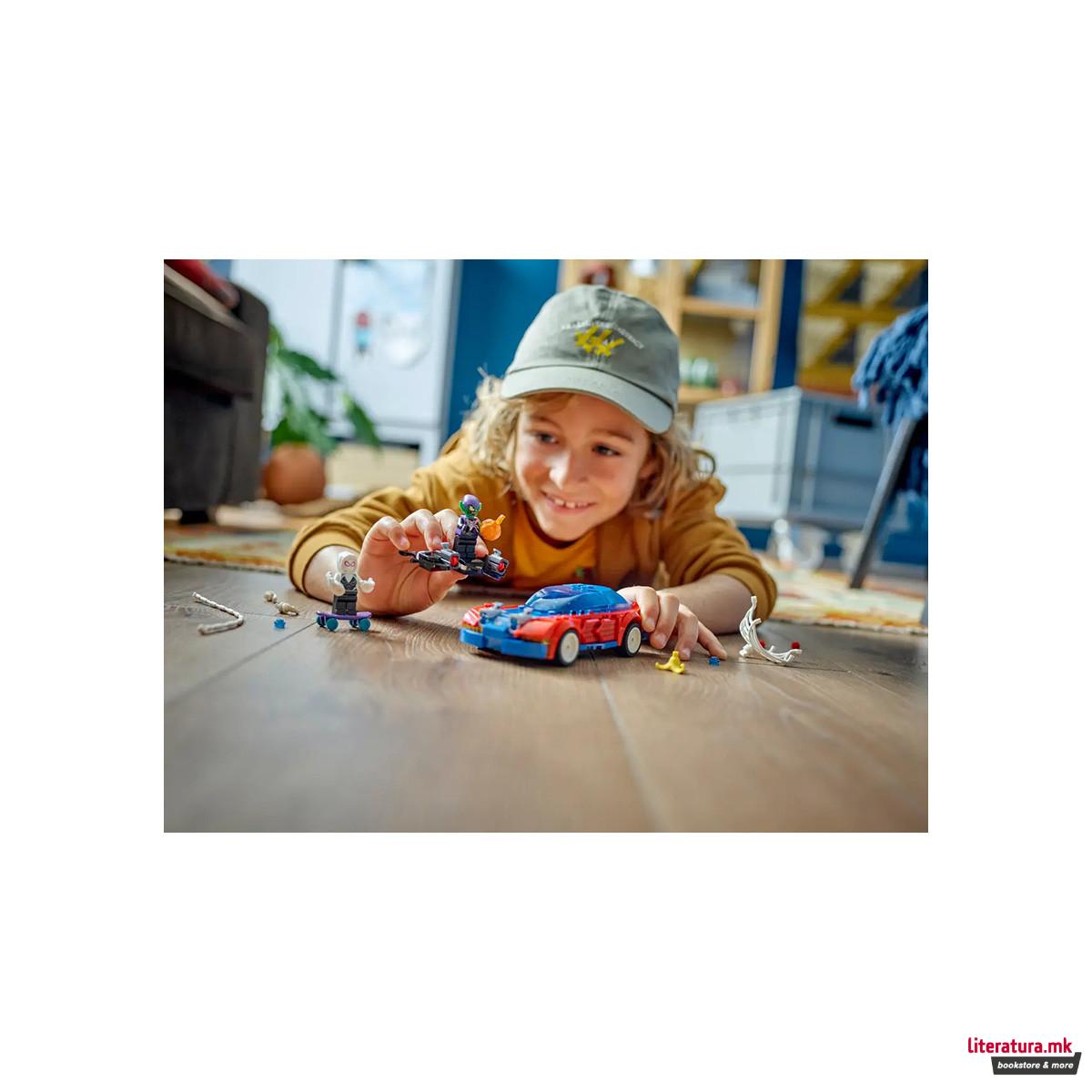 LEGO коцки, Marvel, Spider-Man: Spider-Man Race Car & Venom Green Goblin 