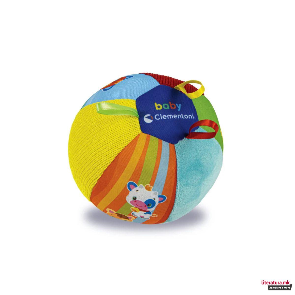Едукативна мека топка, Baby Clementoni - Animal Friends Musical Ball 