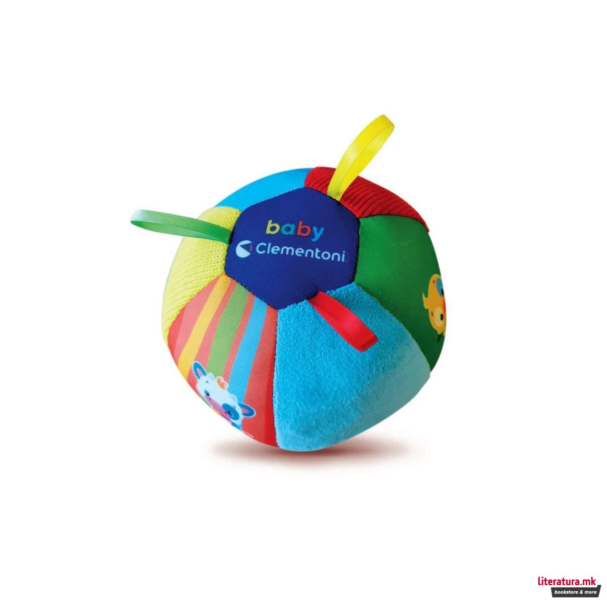 Едукативна мека топка, Baby Clementoni - Animal Friends Musical Ball 
