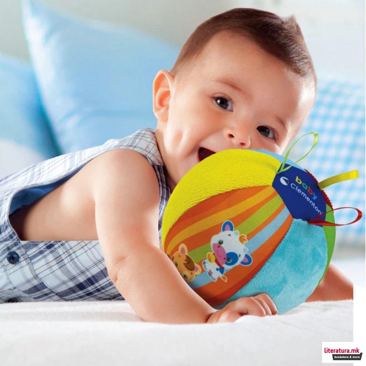 Едукативна мека топка, Baby Clementoni - Animal Friends Musical Ball 