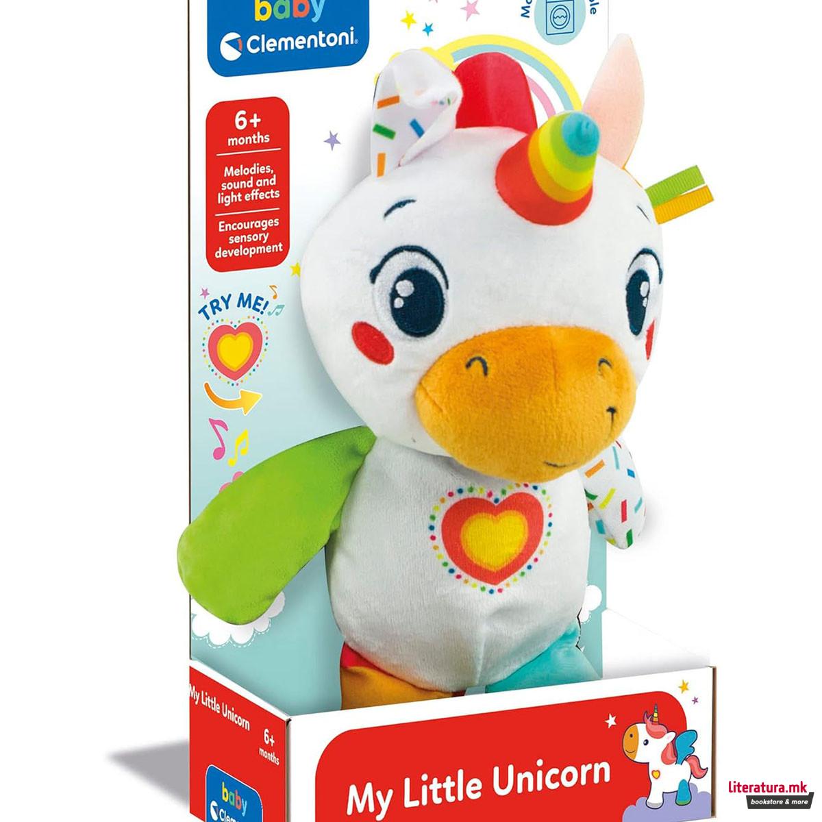 Плишана играчка со звук, Baby Clementoni - My Little Unicorn 