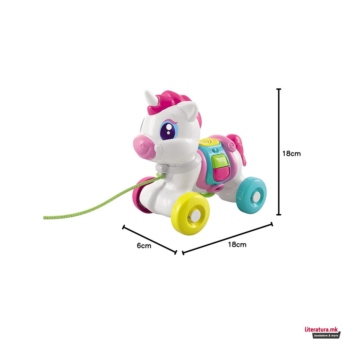 Играчка за влечење, Baby Clementoni - Pull Along Baby Unicorn 