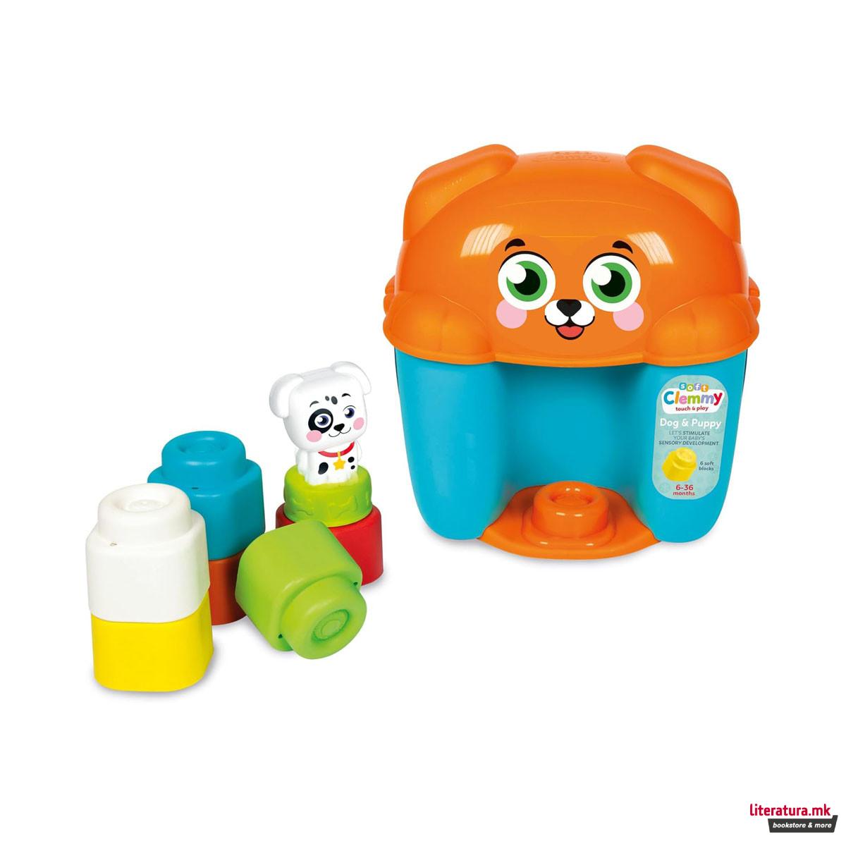 Меки коцки за градба, Soft Clemmy Touch & Play - Dog & Puppy 