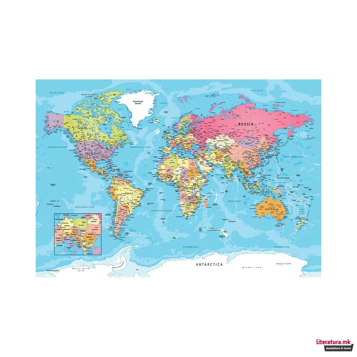 Сложувалка во метална кутија, Map of the World, 550 парчиња 