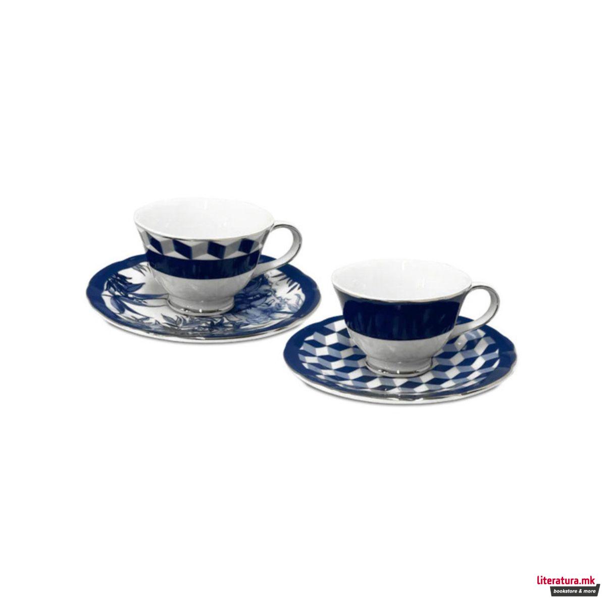 Сет од 2 шолји за кафе со тацни, Versailles 