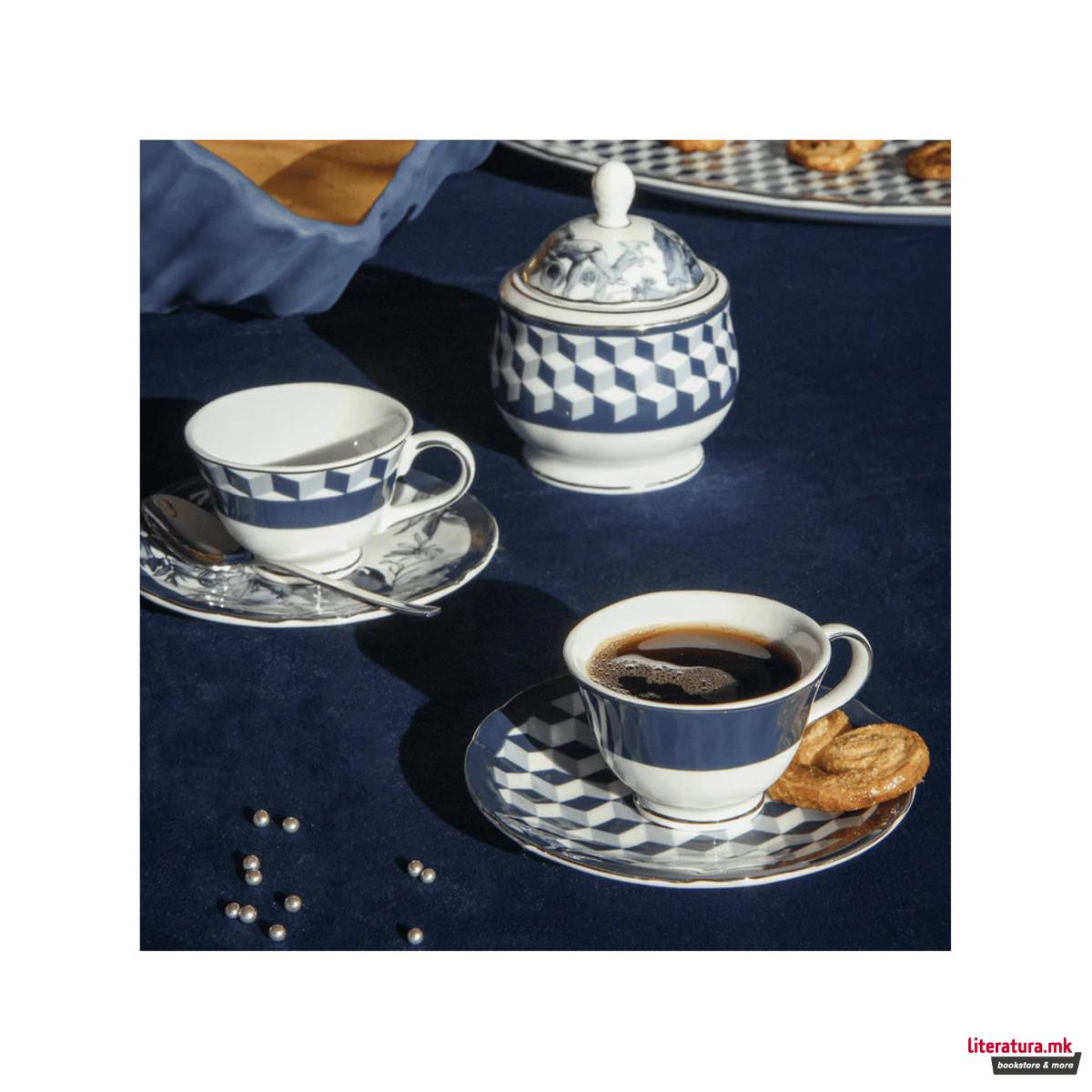 Сет од 2 шолји за кафе со тацни, Versailles 