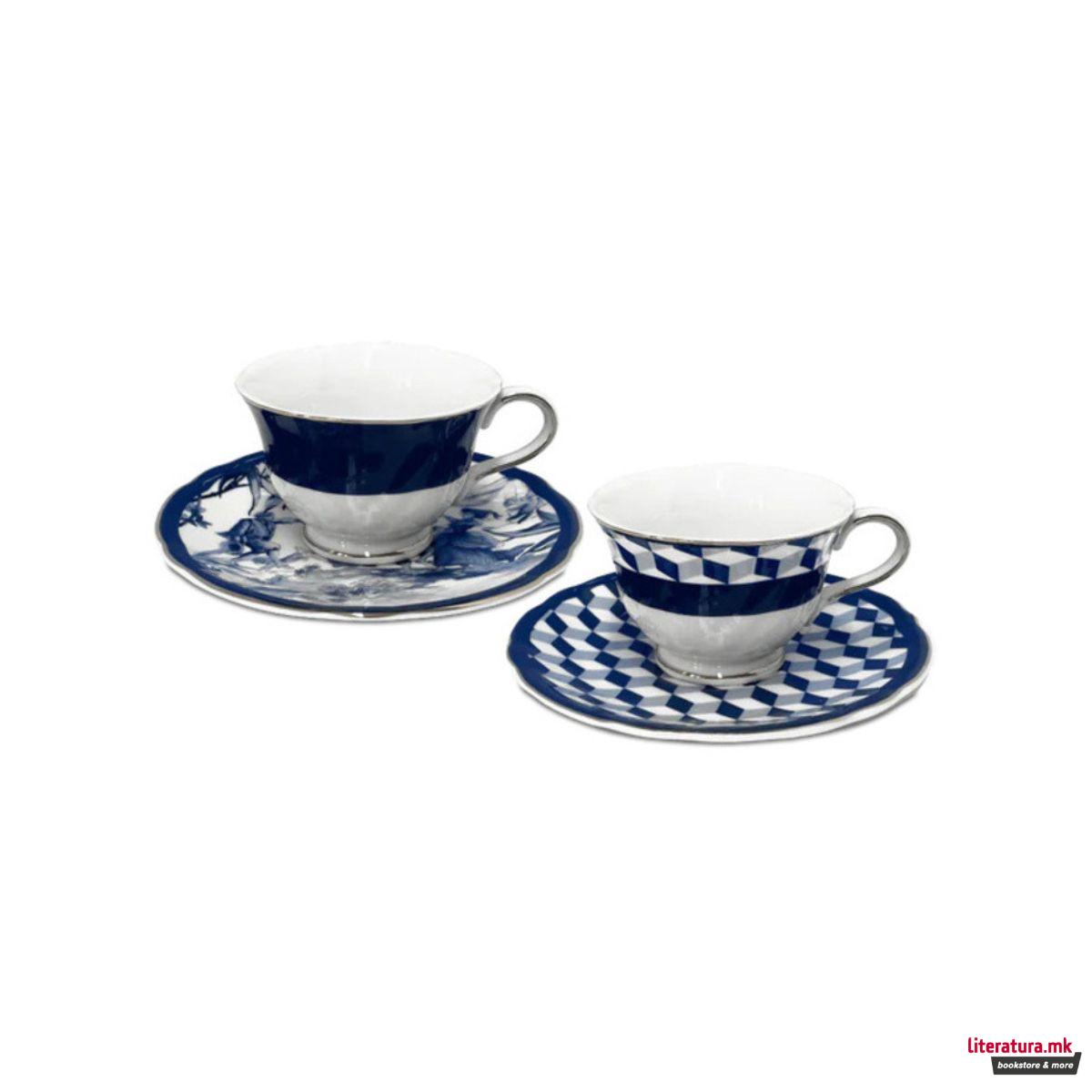 Сет од 2 шолји за чај со тацни, Versailles 