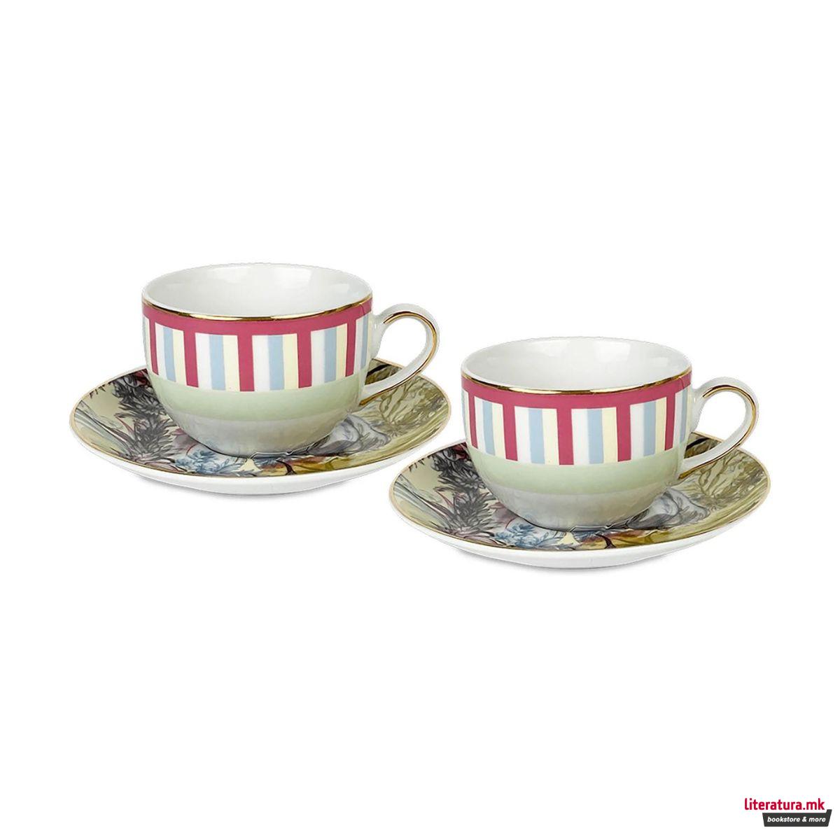 Сет од 2 шолји за чај со тацни, Firenze 