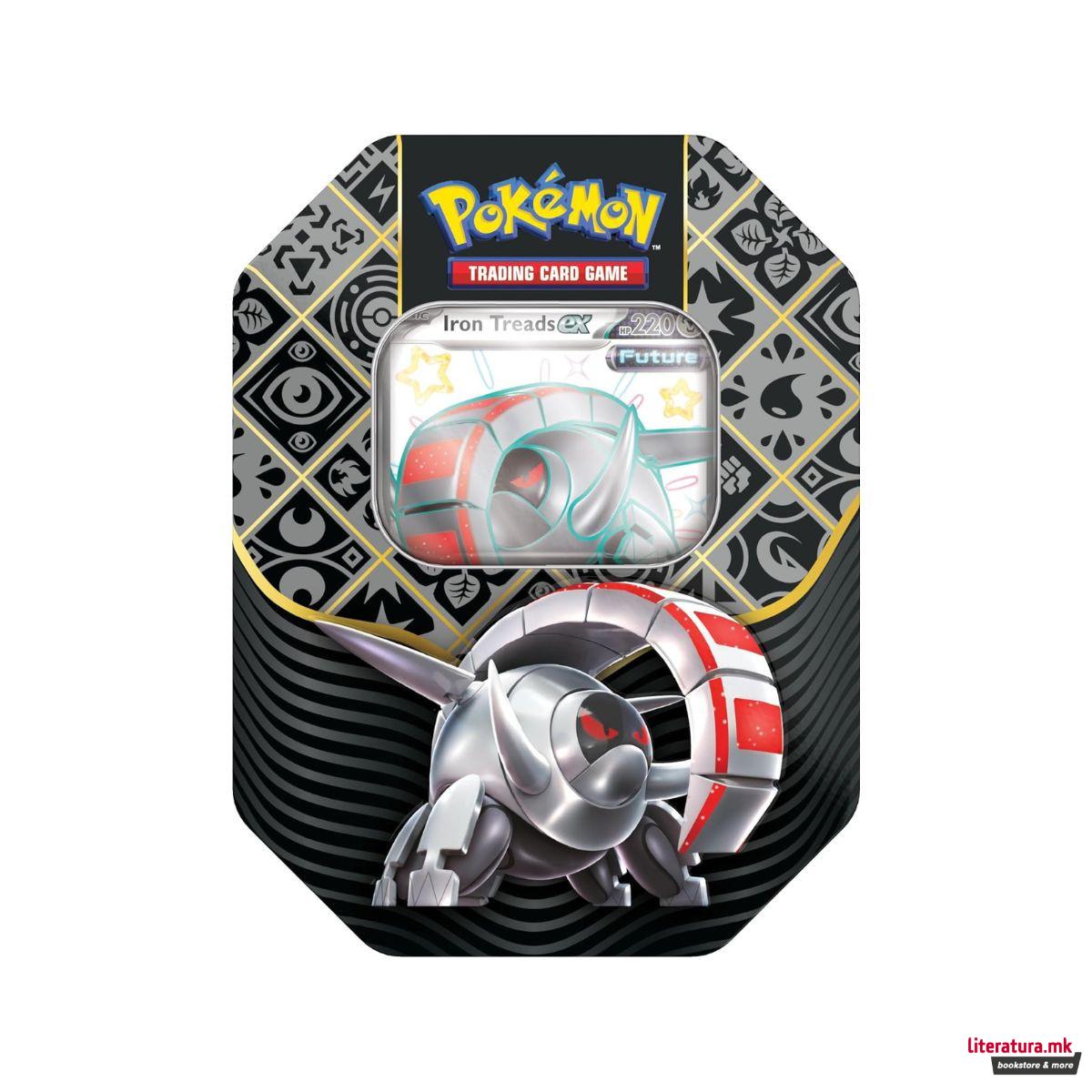 Карти за игра во метална кутија, Pokemon Scarlet & Violet 4.5 Paldean Fates Tin 