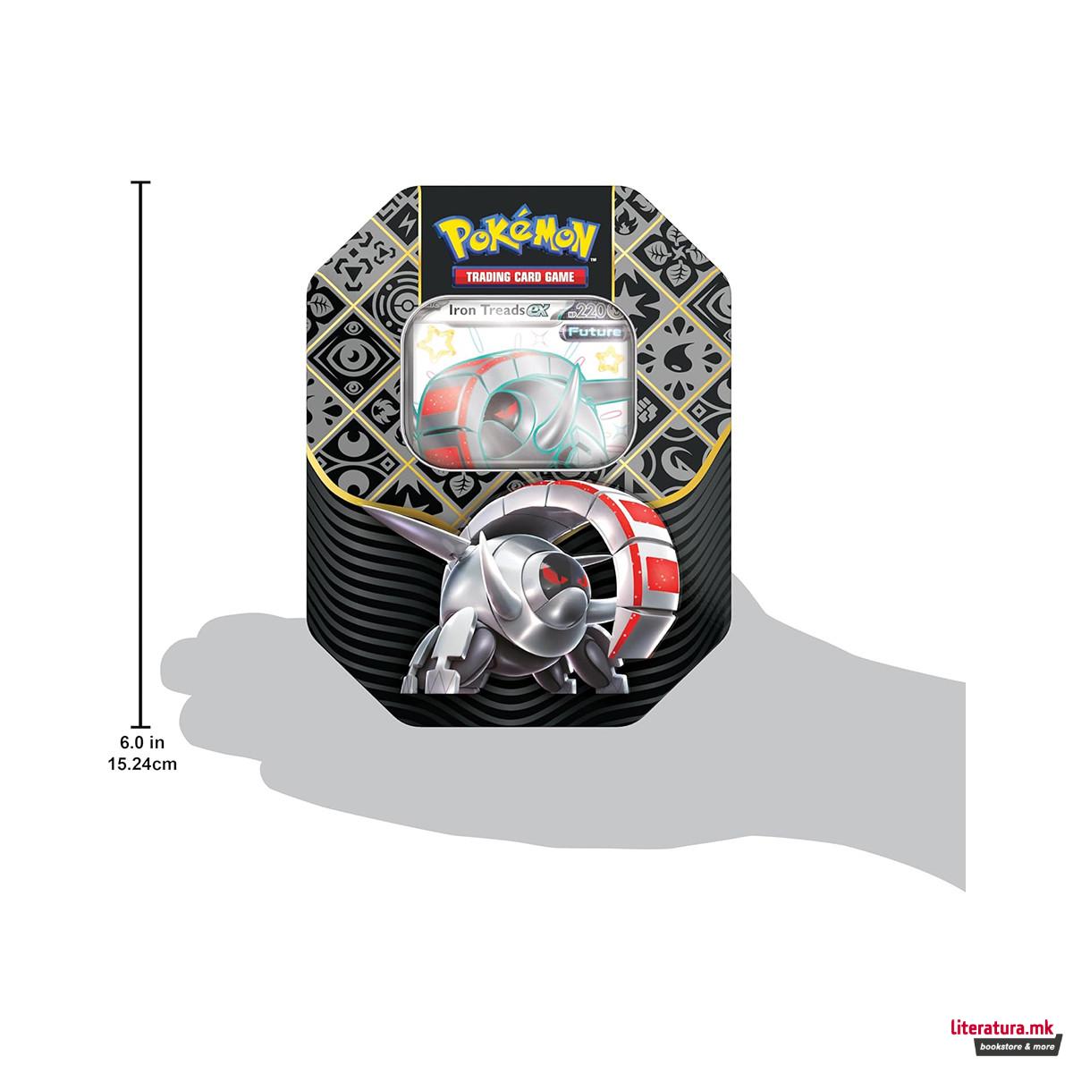Карти за игра во метална кутија, Pokemon Scarlet & Violet 4.5 Paldean Fates Tin 