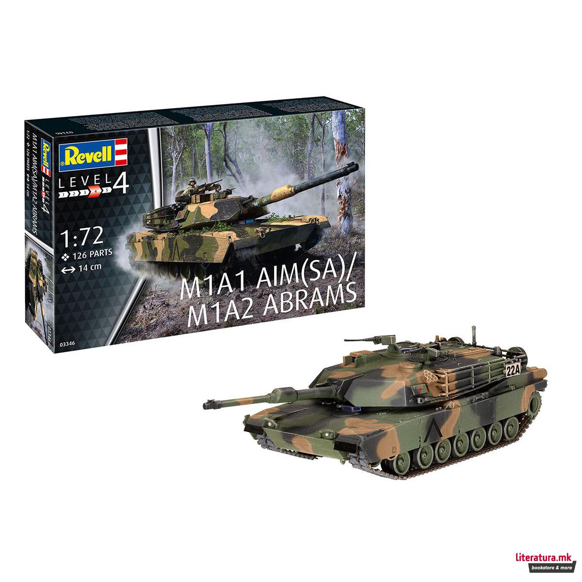 Макета, M1A1 AIM(SA)/ M1A2 Abrams, 1:72 
