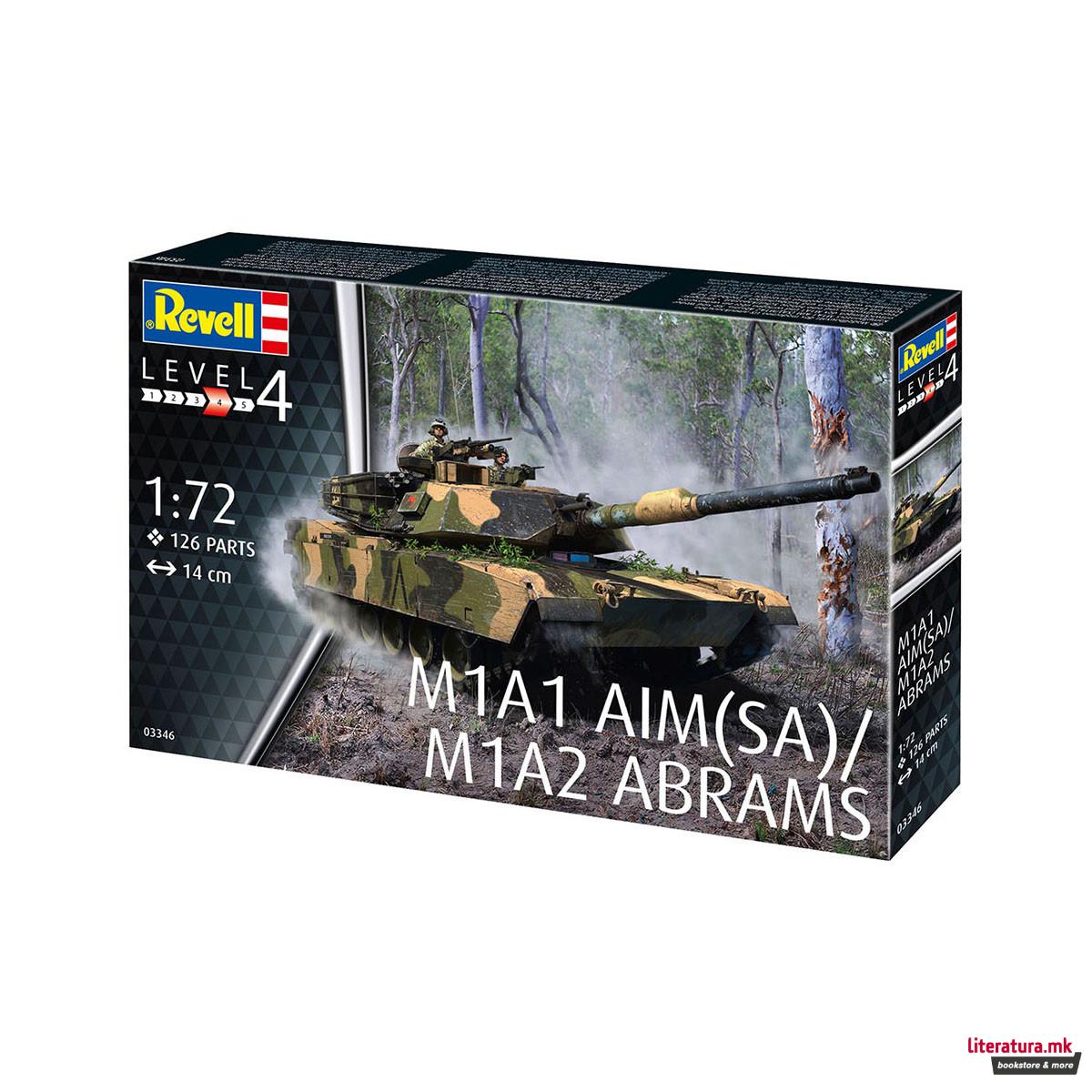 Макета, M1A1 AIM(SA)/ M1A2 Abrams, 1:72 