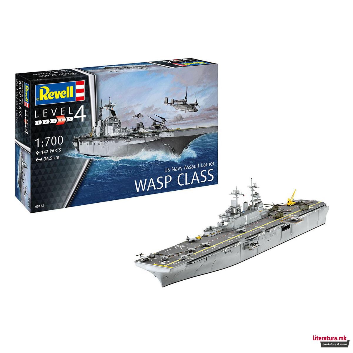 Сет макета + бои, Assault Carrier USS WASP CLASS, 1:700 