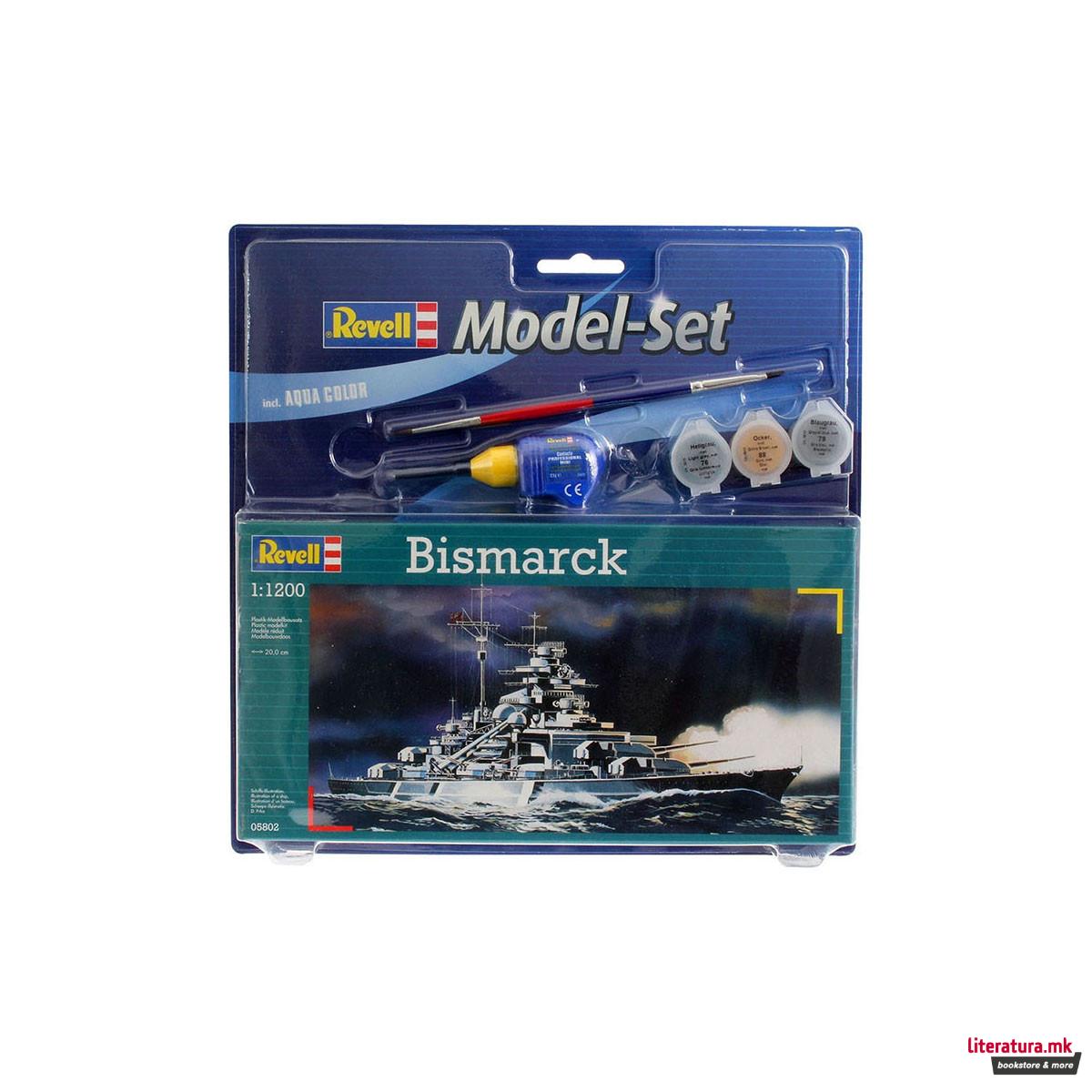 Сет макета + бои, Bismarck, 1:1200 