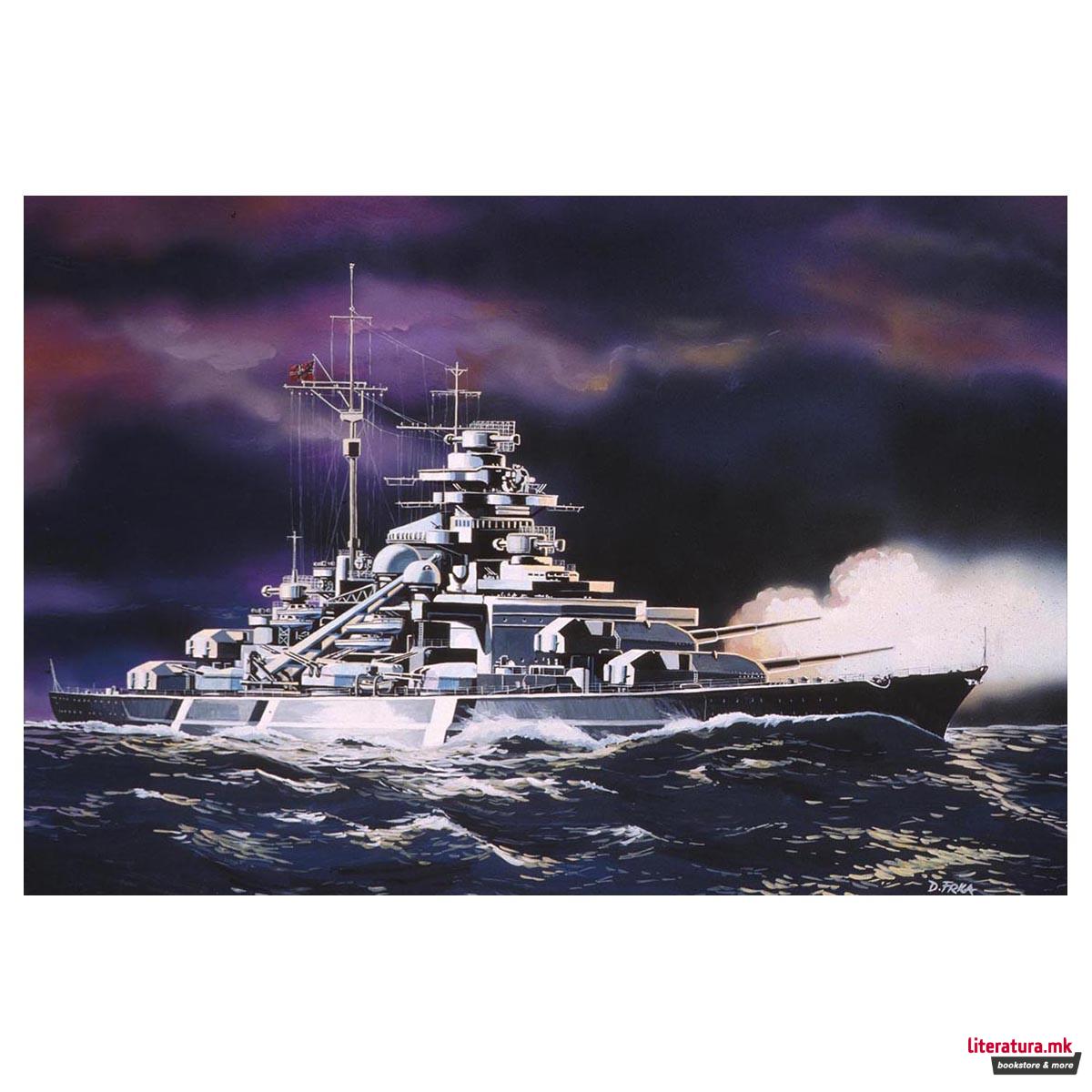 Сет макета + бои, Bismarck, 1:1200 