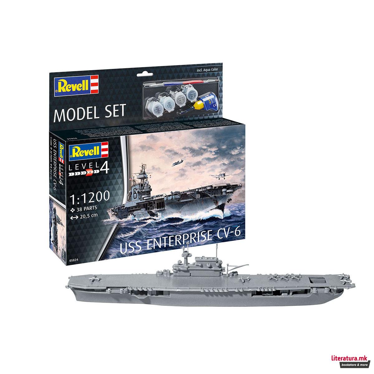 Сет макета + бои, USS Enterprise CV-6, 1:1200 